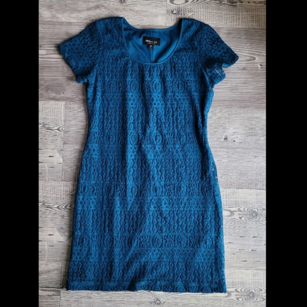 RN Studio Teal Lace Dress